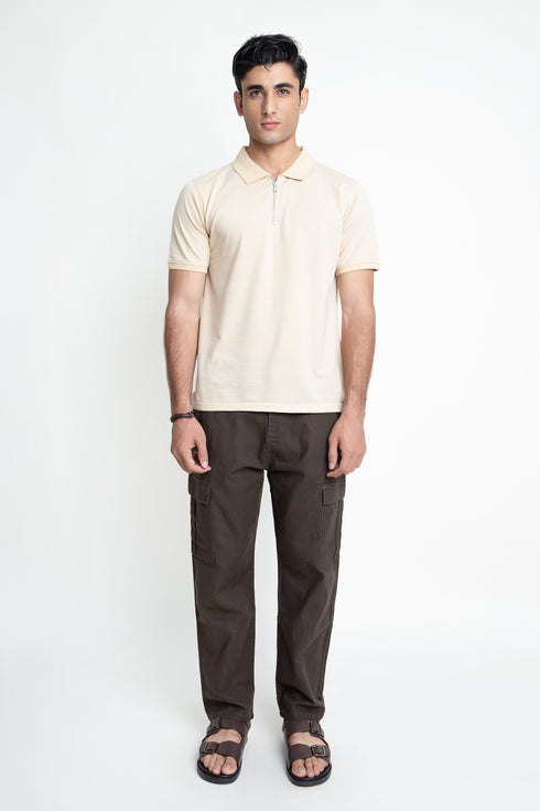 The Beige Zipper Polo